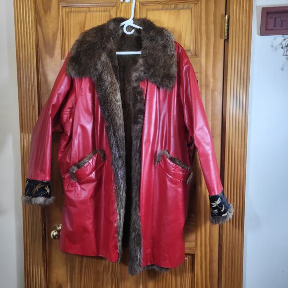 Handmade Unique one of a kind Vintage fur coat size Large - Picture 1 of 11